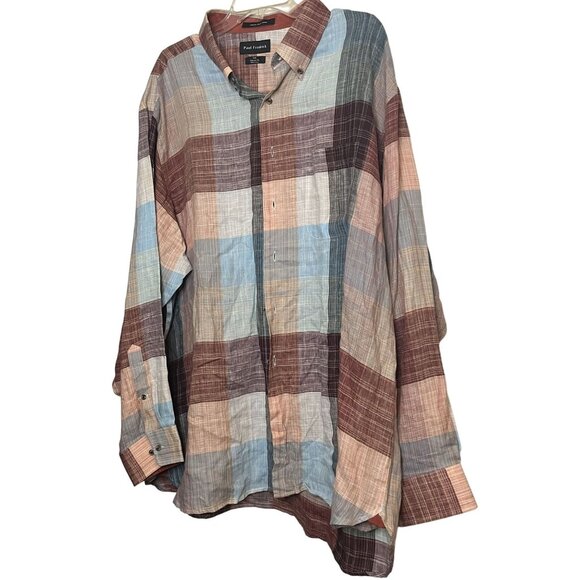 Paul Frederick Linen 2XL Long Sleeve Shirt Classic Fit 100% Linen Multicolor - Picture 6 of 12